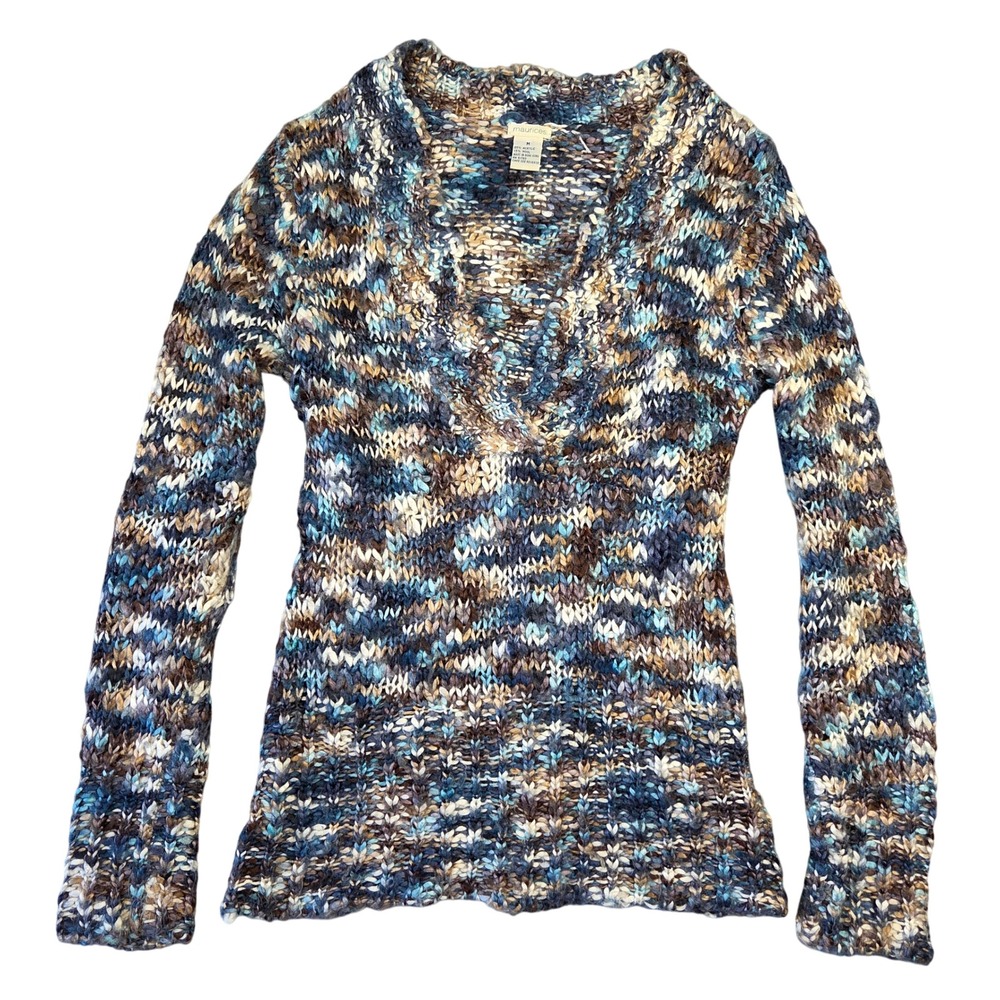 Vtg Maurices Knit Sweater Women M Wool Blend Long Sleeve Western Cowgirl Outdoor
